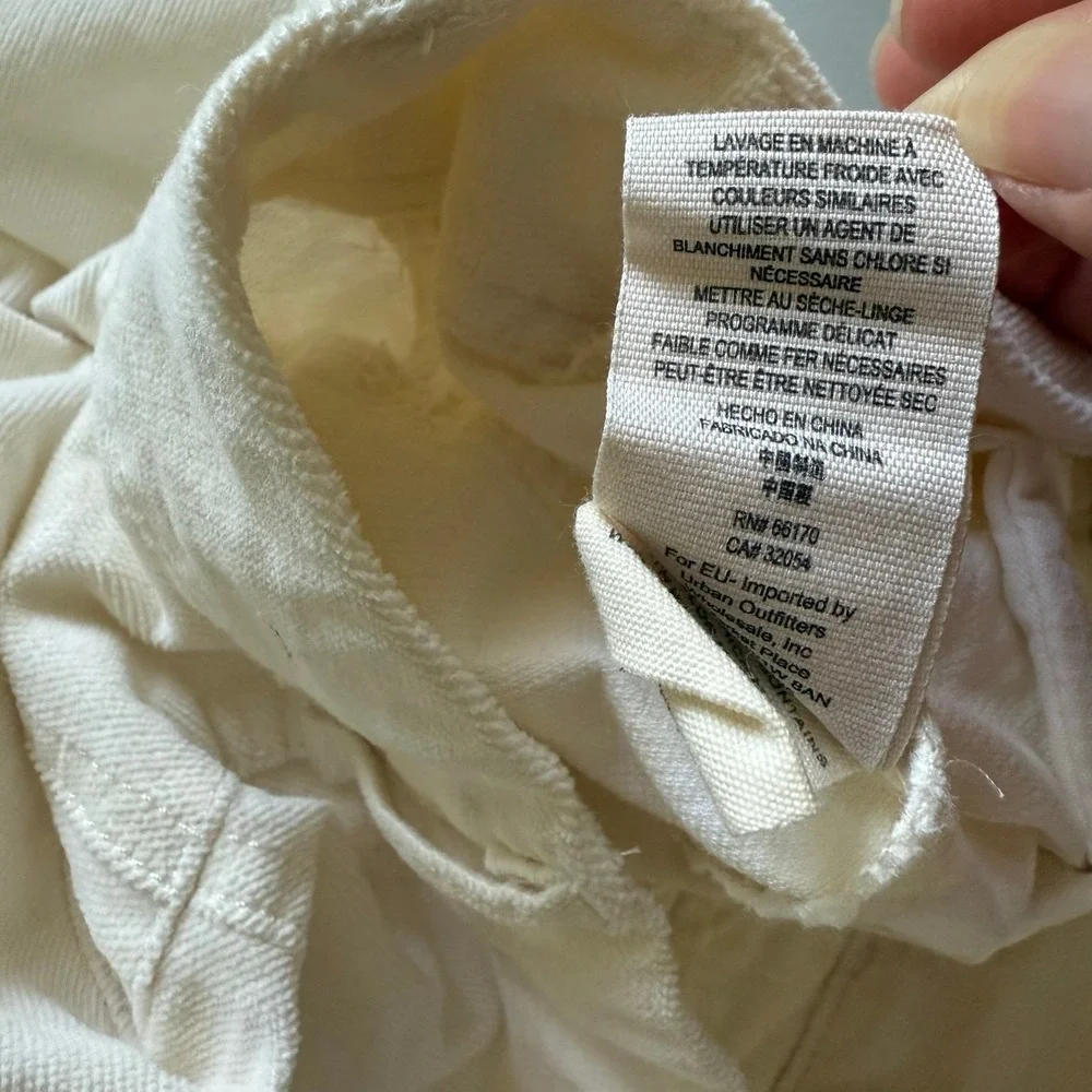 Free People Skinny Button Fly Corduroy Coastal Old Money‎ White Women Pants